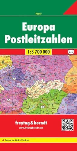 Freytag Berndt Poster, Europa Postleitzahlen - Maßstab 1:3.700.000